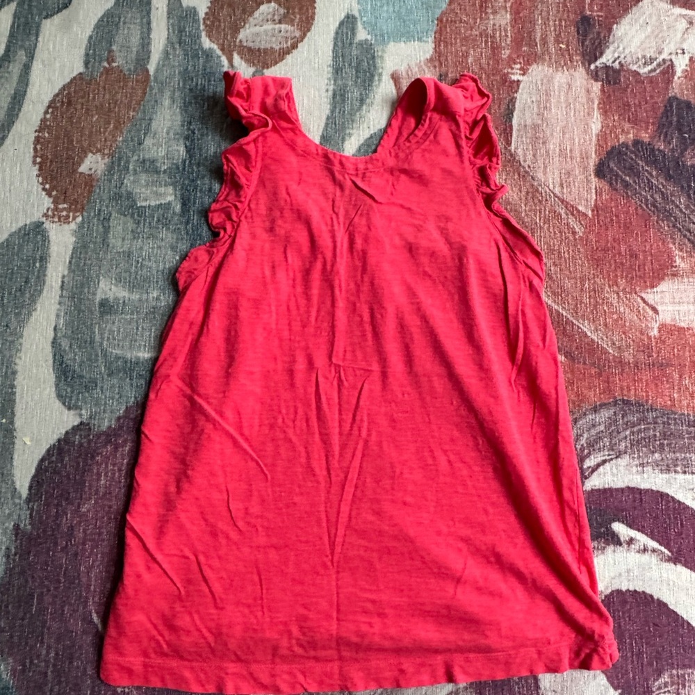 LOFT Vibrant Red Ruffled Tank Top